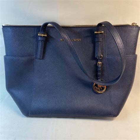 michael kors blue leather purse